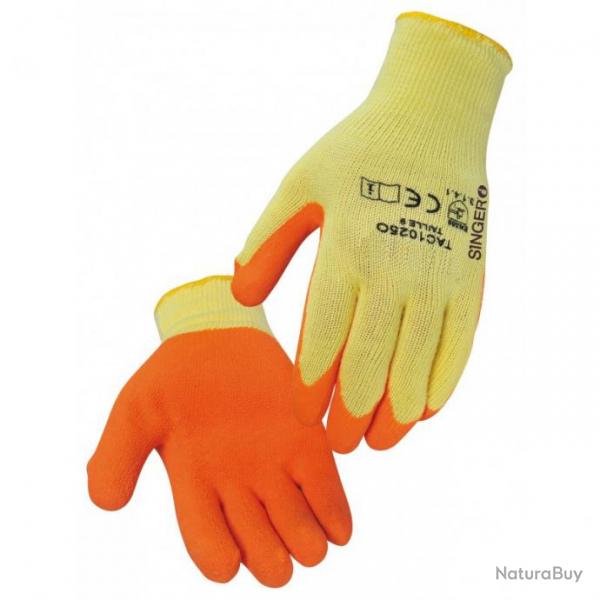Gants de protection latex - SINGER SAFETY TAC1025O Orange 8
