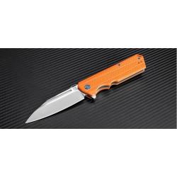Couteau Artisan Littoral Lame Acier D2 Manche Orange G-10 Linerlock Clip Pivot Céramique ATZ1703POE