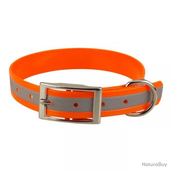 collier rflchissant 25 mm x 60 cm orange - biothane - jokidog
