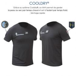 T-Shirt GENDARMERIE noir COOLDRY respirant  (différentes tailles disponible)