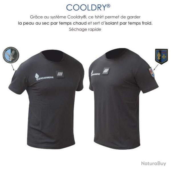 T-Shirt GENDARMERIE noir COOLDRY respirant  (diffrentes tailles disponible)