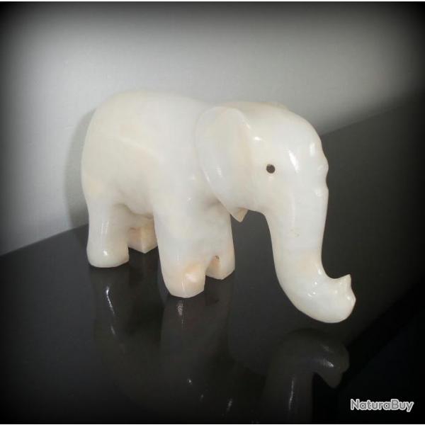 Elphant blanc en onix-Objet de vitrine-Objet de dcoration-Elphanto