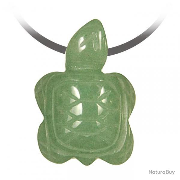 Pendentif pierre perce tortue en aventurine verte