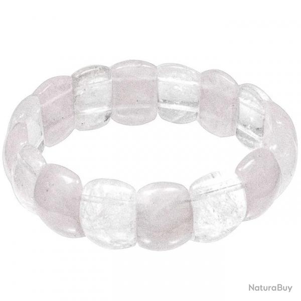 Bracelet minral en cristal de roche et quartz rose
