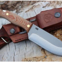 Couteau Condor Toki Lame Acier Carbone 1075 Manche Micarta Etui Cuir Made El Salvador CTK392047HC