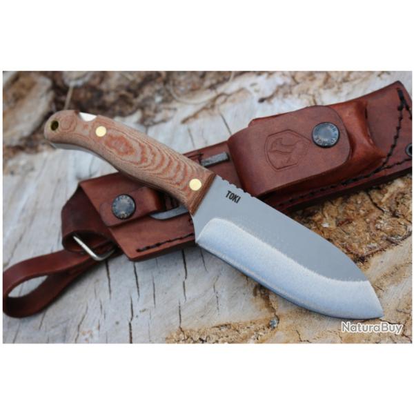 Couteau Condor Toki Lame Acier Carbone 1075 Manche Micarta Etui Cuir Made El Salvador CTK392047HC