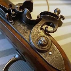 pistolet double à silex -BERTHEAS-COMPAGNIE -1810-modèle de LUXE