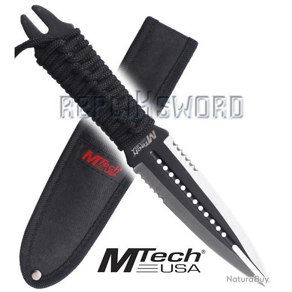Couteau a double tranchant Black Mtech Dague MT-20-75BK Repliksword