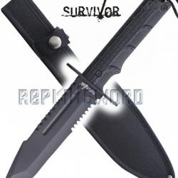 Couteau de Chasse Survivor Poignard HK-796TB Black Edition Repliksword