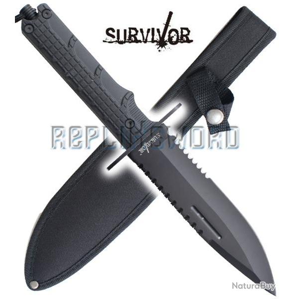 Couteau de Chasse Survivor Poignard HK-796BK Black Edition Repliksword