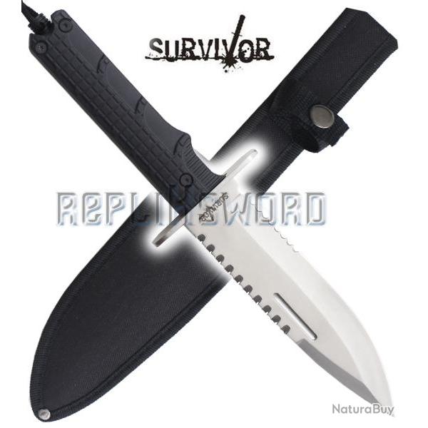 Couteau de Chasse Survivor Poignard HK-796SL Silver Edition Repliksword
