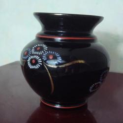 ancien vase émaillé h:12,5 cm diametre 13 cm