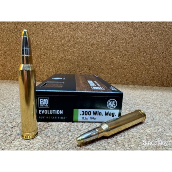 1 BOITE DE MUNITIONS RWS 300 WIN MAG EVO  11.9 gr