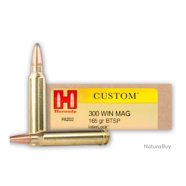 Munitions HORNADY Cal.300wm BTSP Custom 165gr par 60