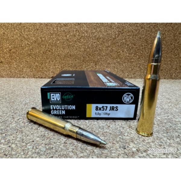 1 BOITE DE MUNITIONS RWS 8x57 JRS EVO GREEN 9.0gr