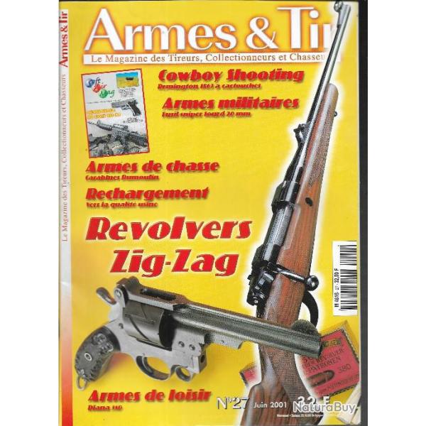 armes et tir n27 rvolvers zig-zag, diana 350 , rmington 1863  cartouches, fusil sniper lourd 20