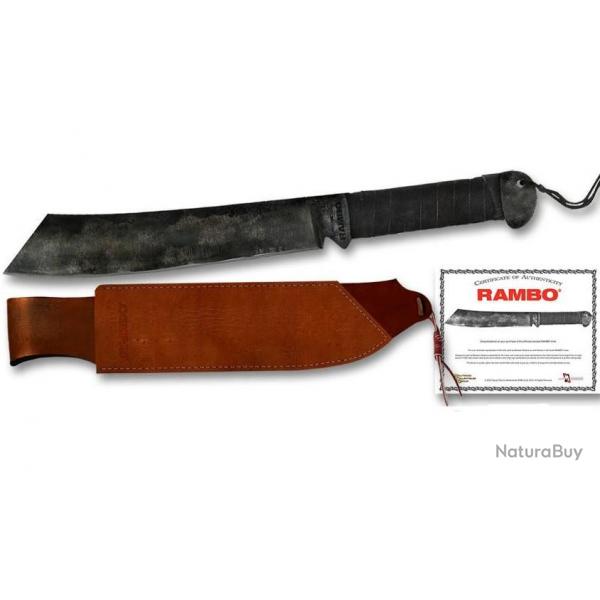 Couteau militaire POIGNARD  Rambow IV lame droite avec tui Cuir (Numrot)