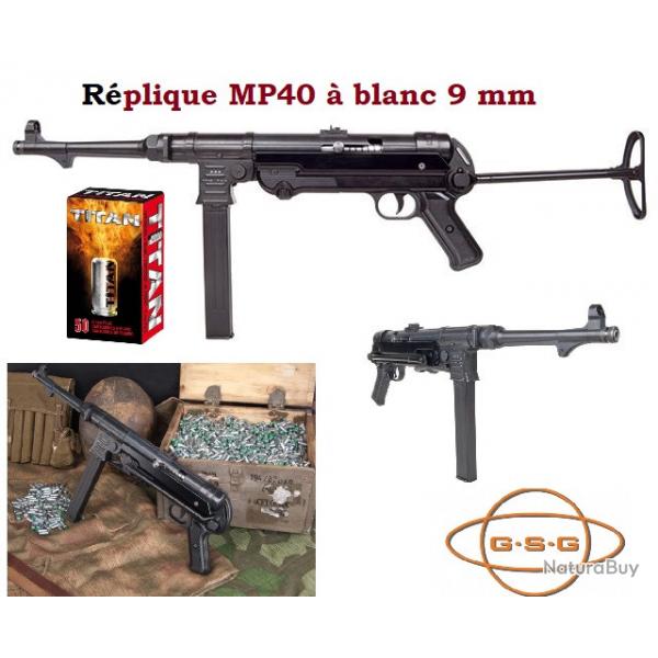 MP40  blanc 9 mm Pack Rplique  GSG