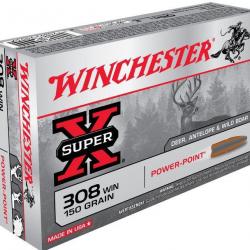 Munition Balles Winchester Power Point Super X 308win 150gr 9,72g par 100