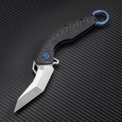 Couteau Artisan Cobra Karambit Lame Acier S35VN Manche Blue/Fibre de Carbon Linerlock ATZ1811GBUS