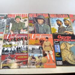 Lot magazines revues militaria, Militaria magazine, gazettes des armes et uniformes, Batailles