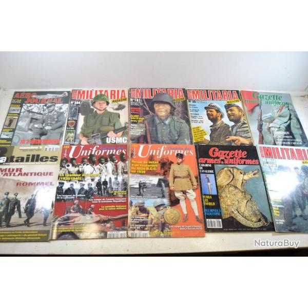 Lot magazines revues militaria, Militaria magazine, gazettes des armes et uniformes, Batailles