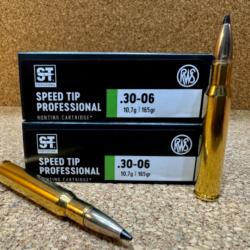 2 BOITES DE MUNITIONS GRANDE CHASSE RWS 30-06 SPEED TIP PRO 10.7 gr