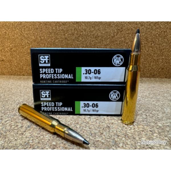 2 BOITES DE MUNITIONS GRANDE CHASSE RWS 30-06 SPEED TIP PRO 10.7 gr