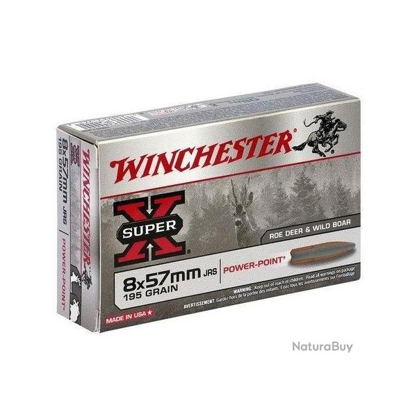 Cartouche Winchester / cal. 8x57 JRS - Super-X PP 12,6 g / 195 gr