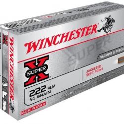 Cartouche Winchester / cal. 222 Rem. - Super-X PP 3,2 g / 50 gr