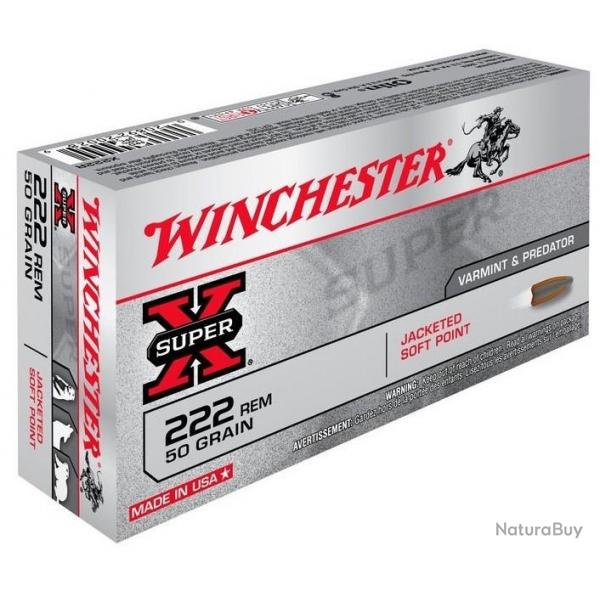 Cartouche Winchester / cal. 222 Rem. - Super-X PP 3,2 g / 50 gr