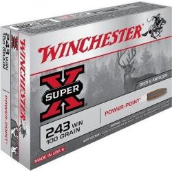 Cartouche Winchester / cal. 243 Win. - Super-X PP 6,5 g / 100 gr