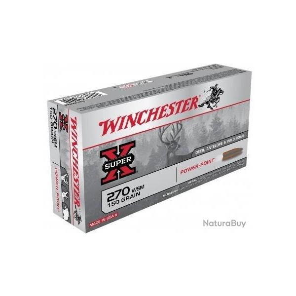 Cartouche Winchester / cal. 270 WSM - Super-X PP 9,7 g / 150 gr