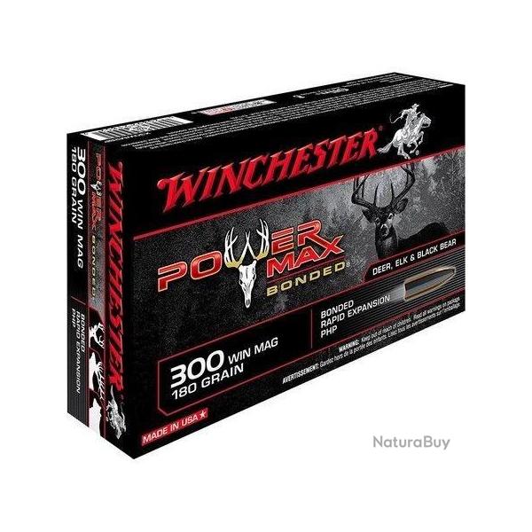 Cartouche Winchester / cal. 300 Win. Mag. - Power Max 11,7 g / 180 gr