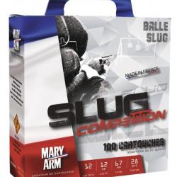 Pack 100 cart. Mary Arm Slug Compétition / Cal. 12 - 28 g