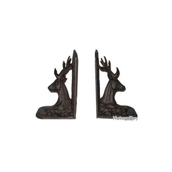 Serre-livres Cerf bronze