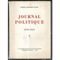 journal politique 1939-1943 tome 2 comte galeazzo ciano , italie fasciste