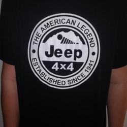 T SHIRT noir JEEP THE AMERICAN LEGEND US WW2 WILLYS FORD 4X4 MB GPW M 201 TEE MILITARIA