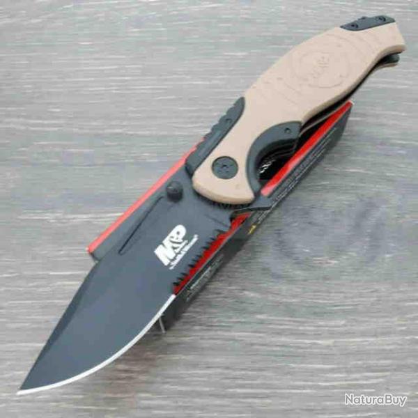 Couteau Smith&Wesson Military & Police Acier 8Cr13MoV Manche Alu Linerlock SWMP13GLSCP