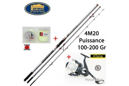 Pack pêche Surf Hancock Lineaeffe 4M20 + Moulinet Millenium Pack Pro Pêche Surf Mitchell Compact Silver LC + Canne Surf