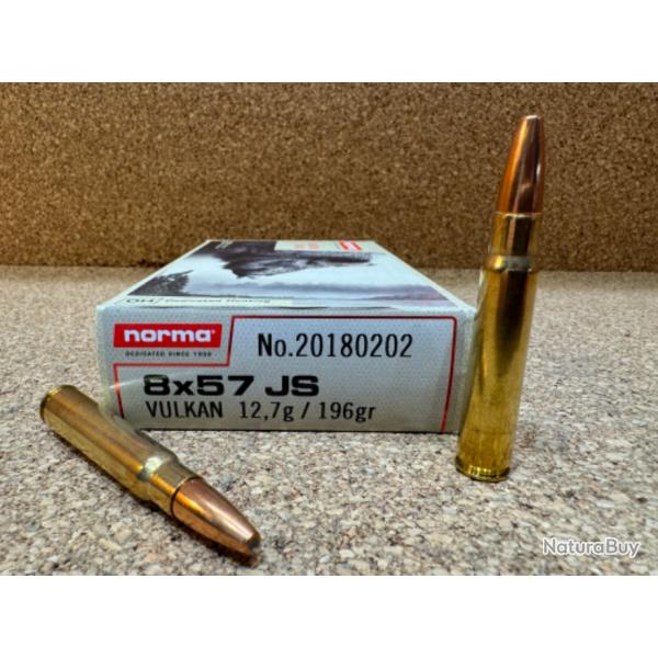 1  BOITES DE MUNITIONS NORMA  8X57 JS VULKAN 12.7GR