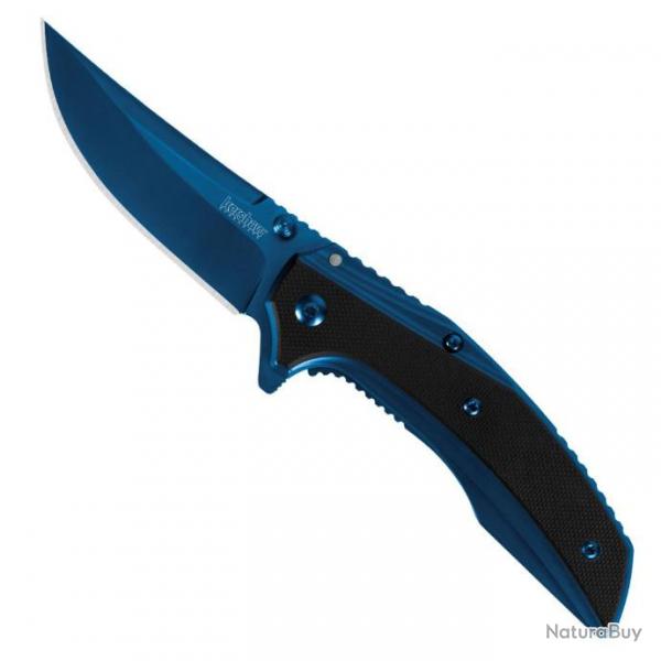 Couteau Kershaw Outright Blue/Black A/O Lame Acier 8Cr13MoV Manche G-10 Framelock Clip KS8320