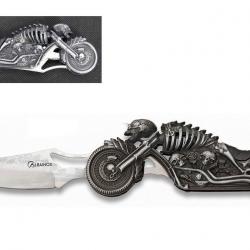 Couteau de collection Pliant de poche Moto squelette