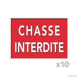 Lot de 10 Panneaux « Chasse interdite » Akilux 26x20cm