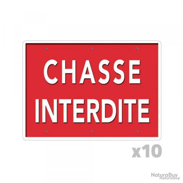 Lot de 10 Panneaux « Chasse interdite » Akilux 26x20cm