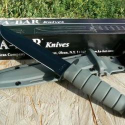 Couteau Ka-Bar Fighting Knife Green Acier Carbone 1095 Manche Kraton Made In USA KA5011