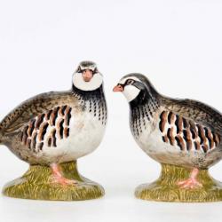 Duo sel et poivre perdrix en porcelaine