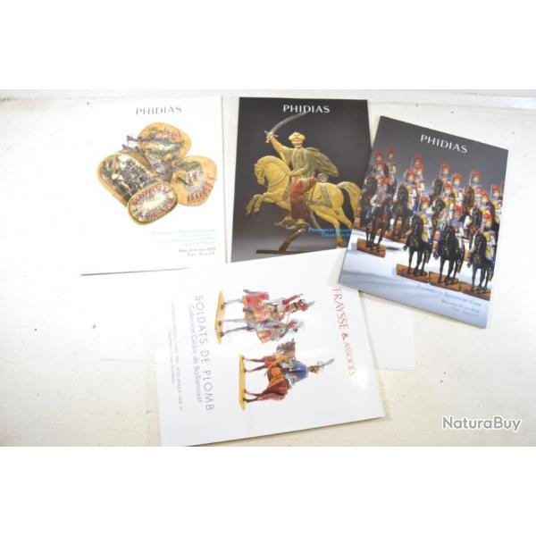 Lot 4 catalogues de vente Figurines militaires anciennes. Phidias / Fraysse & associs