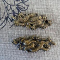 mènuki Japon antique  motif dragon en subako or japon période èdo parfait etat