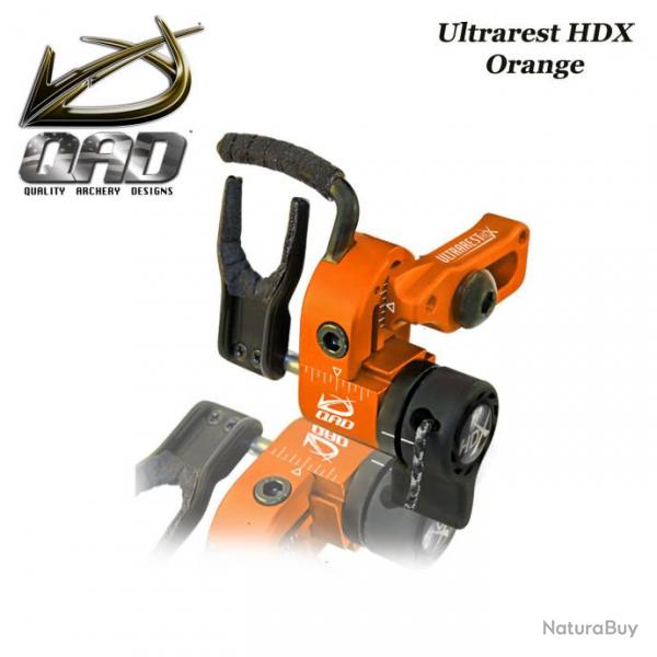 QAD Ultrarest HDX Repose-flches  effacement pour la chasse et le tir 3D Gaucher Orange